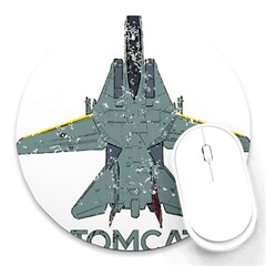 F14 Tomcat Fighter Jet T- Shirt F14 Tomcat Comic Drawing Quote T- Shirt (2) Round Mousepad by ZUXUMI