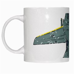 F14 Tomcat Fighter Jet T- Shirt F14 Tomcat Comic Drawing Quote T- Shirt (2) White Mug by ZUXUMI