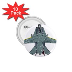 F14 Tomcat Fighter Jet T- Shirt F14 Tomcat Comic Drawing Quote T- Shirt (2) 1 75  Buttons (10 Pack) by ZUXUMI