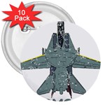 F14 Tomcat Fighter Jet T- Shirt F14 Tomcat Comic Drawing Quote T- Shirt (2) 3  Buttons (10 pack)  Front