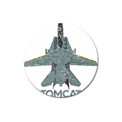 F14 Tomcat Fighter Jet T- Shirt F14 Tomcat Comic Drawing Quote T- Shirt (2) Magnet 3  (round) by ZUXUMI