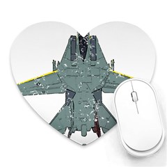 F14 Tomcat Fighter Jet T- Shirt F14 Tomcat Comic Drawing Quote T- Shirt (2) Heart Mousepad by ZUXUMI