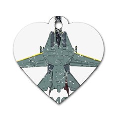 F14 Tomcat Fighter Jet T- Shirt F14 Tomcat Comic Drawing Quote T- Shirt (2) Dog Tag Heart (two Sides) by ZUXUMI