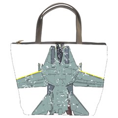 F14 Tomcat Fighter Jet T- Shirt F14 Tomcat Comic Drawing Quote T- Shirt (2) Bucket Bag by ZUXUMI