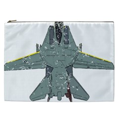 F14 Tomcat Fighter Jet T- Shirt F14 Tomcat Comic Drawing Quote T- Shirt (2) Cosmetic Bag (xxl) by ZUXUMI