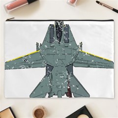 F14 Tomcat Fighter Jet T- Shirt F14 Tomcat Comic Drawing Quote T- Shirt (2) Cosmetic Bag (xxxl) by ZUXUMI