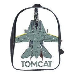 F14 Tomcat Fighter Jet T- Shirt F14 Tomcat Comic Drawing Quote T- Shirt (2) School Bag (xl) by ZUXUMI