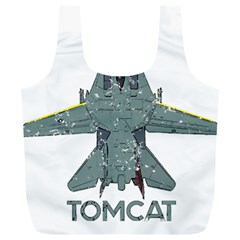 F14 Tomcat Fighter Jet T- Shirt F14 Tomcat Comic Drawing Quote T- Shirt (2) Full Print Recycle Bag (xl) by ZUXUMI