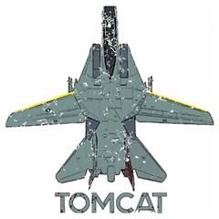 F14 Tomcat Fighter Jet T- Shirt F14 Tomcat Comic Drawing Quote T- Shirt (2) Wooden Puzzle Square by ZUXUMI