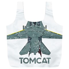 F14 Tomcat Fighter Jet T- Shirt F14 Tomcat Comic Drawing Quote T- Shirt (2) Full Print Recycle Bag (xxxl) by ZUXUMI