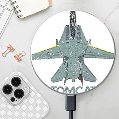 F14 Tomcat Fighter Jet T- Shirt F14 Tomcat Comic Drawing Quote T- Shirt (2) Wireless Fast Charger(white) by ZUXUMI