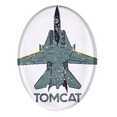 F14 Tomcat Fighter Jet T- Shirt F14 Tomcat Comic Drawing Quote T- Shirt (2) Oval Glass Fridge Magnet (4 Pack) by ZUXUMI