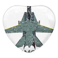 F14 Tomcat Fighter Jet T- Shirt F14 Tomcat Comic Drawing Quote T- Shirt (2) Heart Glass Fridge Magnet (4 Pack) by ZUXUMI