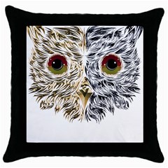 Owl T-shirtowl Half Gold Half Methalic Edition T-shirt Throw Pillow Case (black) by EnriqueJohnson