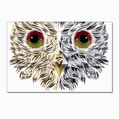 Owl T-shirtowl Half Gold Half Methalic Edition T-shirt Postcard 4 x 6  (pkg Of 10) by EnriqueJohnson