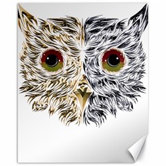 Owl T-shirtowl Half Gold Half Methalic Edition T-shirt Canvas 16  X 20  by EnriqueJohnson