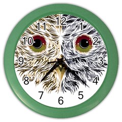 Owl T-shirtowl Half Gold Half Methalic Edition T-shirt Color Wall Clock by EnriqueJohnson