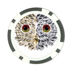 Owl T-shirtowl Half Gold Half Methalic Edition T-shirt Poker Chip Card Guard by EnriqueJohnson