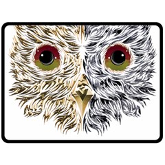 Owl T-shirtowl Half Gold Half Methalic Edition T-shirt Fleece Blanket (large) by EnriqueJohnson