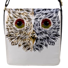 Owl T-shirtowl Half Gold Half Methalic Edition T-shirt Flap Closure Messenger Bag (s) by EnriqueJohnson