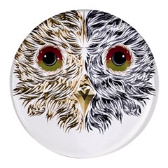 Owl T-shirtowl Half Gold Half Methalic Edition T-shirt Round Glass Fridge Magnet (4 Pack) by EnriqueJohnson