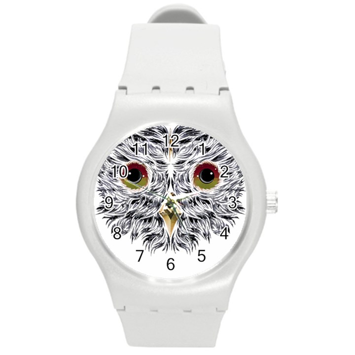 Owl T-shirtowl Metalic Edition T-shirt Round Plastic Sport Watch (M)