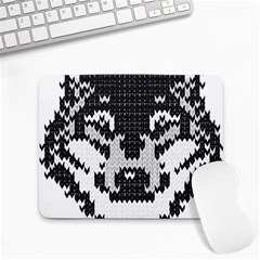 Fair Isle Wolf T- Shirt Fair Isle Knitting Grey Wolf    Spot Illustration    Black And White Wolf T- Small Mousepad by ZUXUMI