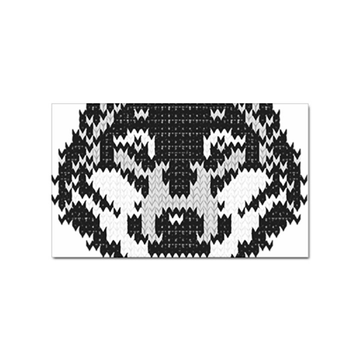 Fair Isle Wolf T- Shirt Fair Isle Knitting Grey Wolf    Spot Illustration    Black And White Wolf T- Sticker (Rectangular)