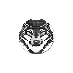 Fair Isle Wolf T- Shirt Fair Isle Knitting Grey Wolf    Spot Illustration    Black And White Wolf T- Golf Ball Marker by ZUXUMI