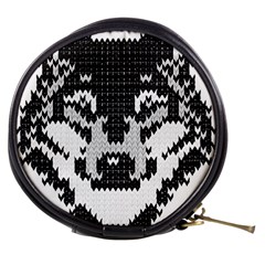 Fair Isle Wolf T- Shirt Fair Isle Knitting Grey Wolf    Spot Illustration    Black And White Wolf T- Mini Makeup Bag by ZUXUMI