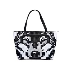 Fair Isle Wolf T- Shirt Fair Isle Knitting Grey Wolf    Spot Illustration    Black And White Wolf T- Classic Shoulder Handbag by ZUXUMI