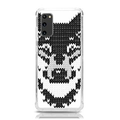 Fair Isle Wolf T- Shirt Fair Isle Knitting Grey Wolf    Spot Illustration    Black And White Wolf T- Samsung Galaxy S20 6 2 Inch Tpu Uv Case by ZUXUMI