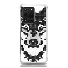 Fair Isle Wolf T- Shirt Fair Isle Knitting Grey Wolf    Spot Illustration    Black And White Wolf T- Samsung Galaxy S20 Ultra 6 9 Inch Tpu Uv Case by ZUXUMI