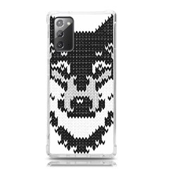 Fair Isle Wolf T- Shirt Fair Isle Knitting Grey Wolf    Spot Illustration    Black And White Wolf T- Samsung Galaxy Note 20 Tpu Uv Case by ZUXUMI