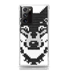 Fair Isle Wolf T- Shirt Fair Isle Knitting Grey Wolf    Spot Illustration    Black And White Wolf T- Samsung Galaxy Note 20 Ultra Tpu Uv Case by ZUXUMI