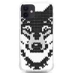 Fair Isle Wolf T- Shirt Fair Isle Knitting Grey Wolf    Spot Illustration    Black And White Wolf T- Iphone 12/12 Pro Tpu Uv Print Case by ZUXUMI