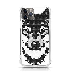 Fair Isle Wolf T- Shirt Fair Isle Knitting Grey Wolf    Spot Illustration    Black And White Wolf T- Iphone 11 Pro 5 8 Inch Tpu Uv Print Case by ZUXUMI