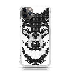 Fair Isle Wolf T- Shirt Fair Isle Knitting Grey Wolf    Spot Illustration    Black And White Wolf T- Iphone 11 Pro Max 6 5 Inch Tpu Uv Print Case by ZUXUMI