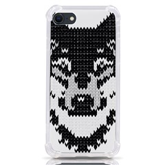 Fair Isle Wolf T- Shirt Fair Isle Knitting Grey Wolf    Spot Illustration    Black And White Wolf T- Iphone Se by ZUXUMI