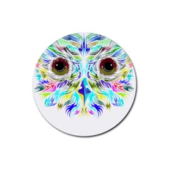 Owl T-shirtowl New Color Design T-shirt Rubber Coaster (round) by EnriqueJohnson