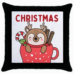 Family Christmas 2022 Matching T- Shirt Christmas We Are Family 2022 Cute Xmas Matching Custom T- Sh Throw Pillow Case (black) by ZUXUMI