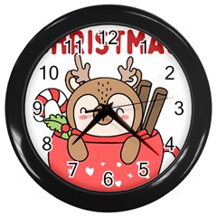 Family Christmas 2022 Matching T- Shirt Christmas We Are Family 2022 Cute Xmas Matching Custom T- Sh Wall Clock (black) by ZUXUMI