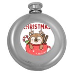 Family Christmas 2022 Matching T- Shirt Christmas We Are Family 2022 Cute Xmas Matching Custom T- Sh Round Hip Flask (5 oz) Front