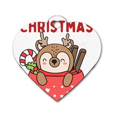 Family Christmas 2022 Matching T- Shirt Christmas We Are Family 2022 Cute Xmas Matching Custom T- Sh Dog Tag Heart (one Side) by ZUXUMI