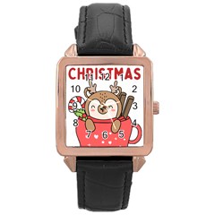 Family Christmas 2022 Matching T- Shirt Christmas We Are Family 2022 Cute Xmas Matching Custom T- Sh Rose Gold Leather Watch  by ZUXUMI