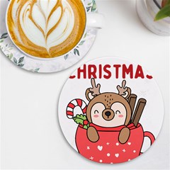 Family Christmas 2022 Matching T- Shirt Christmas We Are Family 2022 Cute Xmas Matching Custom T- Sh Uv Print Round Tile Coaster by ZUXUMI