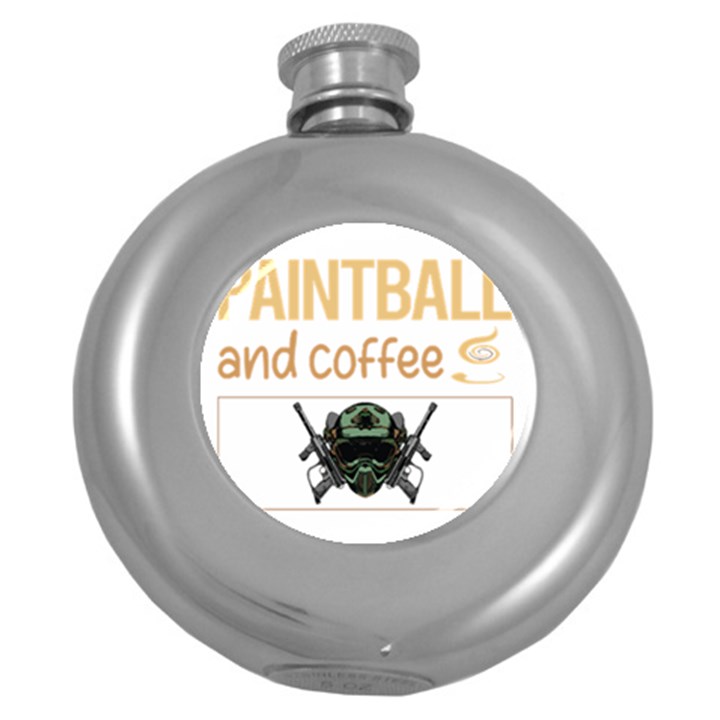 Paintball T-shirtif It Involves Coffee Paintball T-shirt Round Hip Flask (5 oz)