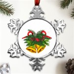 Family Christmas 2022nmatching T- Shirt Family Christmas 2022 Matching Shirts Squad Santa Elf Funny Metal Small Snowflake Ornament Front