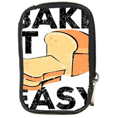 Bread Baking T- Shirt Funny Bread Baking Baker Bake It Easy T- Shirt Compact Camera Leather Case by JamesGoode