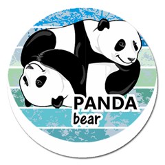 Panda Bear T-shirtcute Panda Bears T-shirt Magnet 5  (round) by EnriqueJohnson